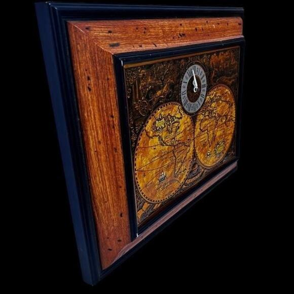 Vintage Spartus World Map Clock – Retro Wall Clock - Picture 1 of 8